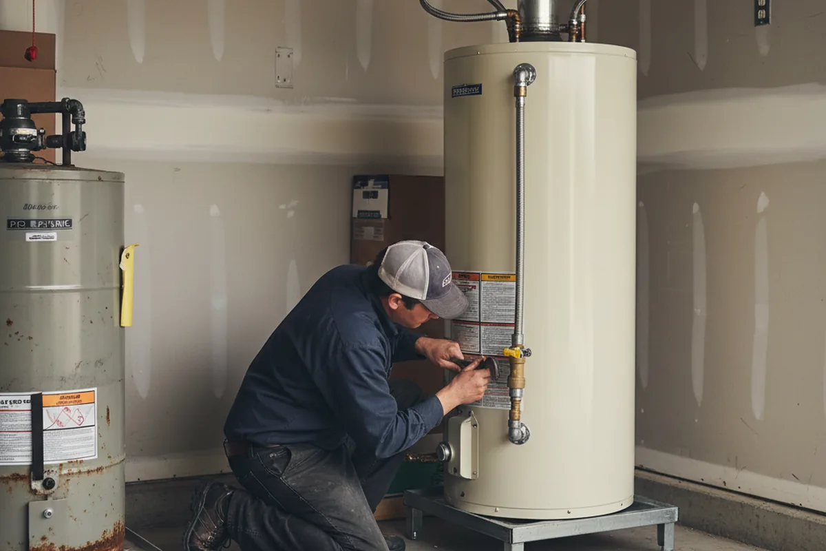 Water heater and shutoff valve replacement in Bruin
