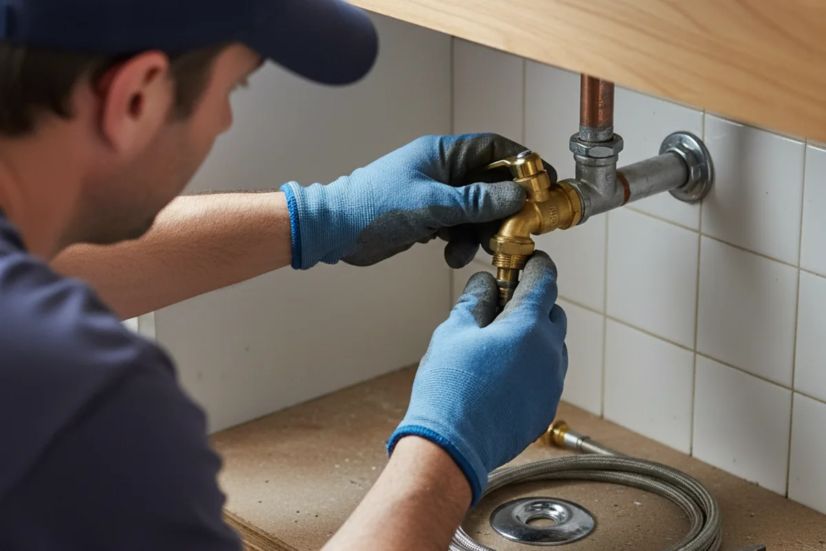 Shutoff valve and fitting work during Emergency Plumbing in Bruin